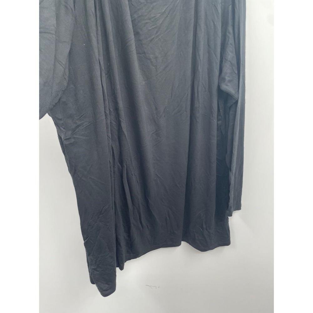 Ashley Stewart Top Womens 22/24 Black Stretch Long Sleeve Blouse Preppy Boho NWT - Picture 4 of 11